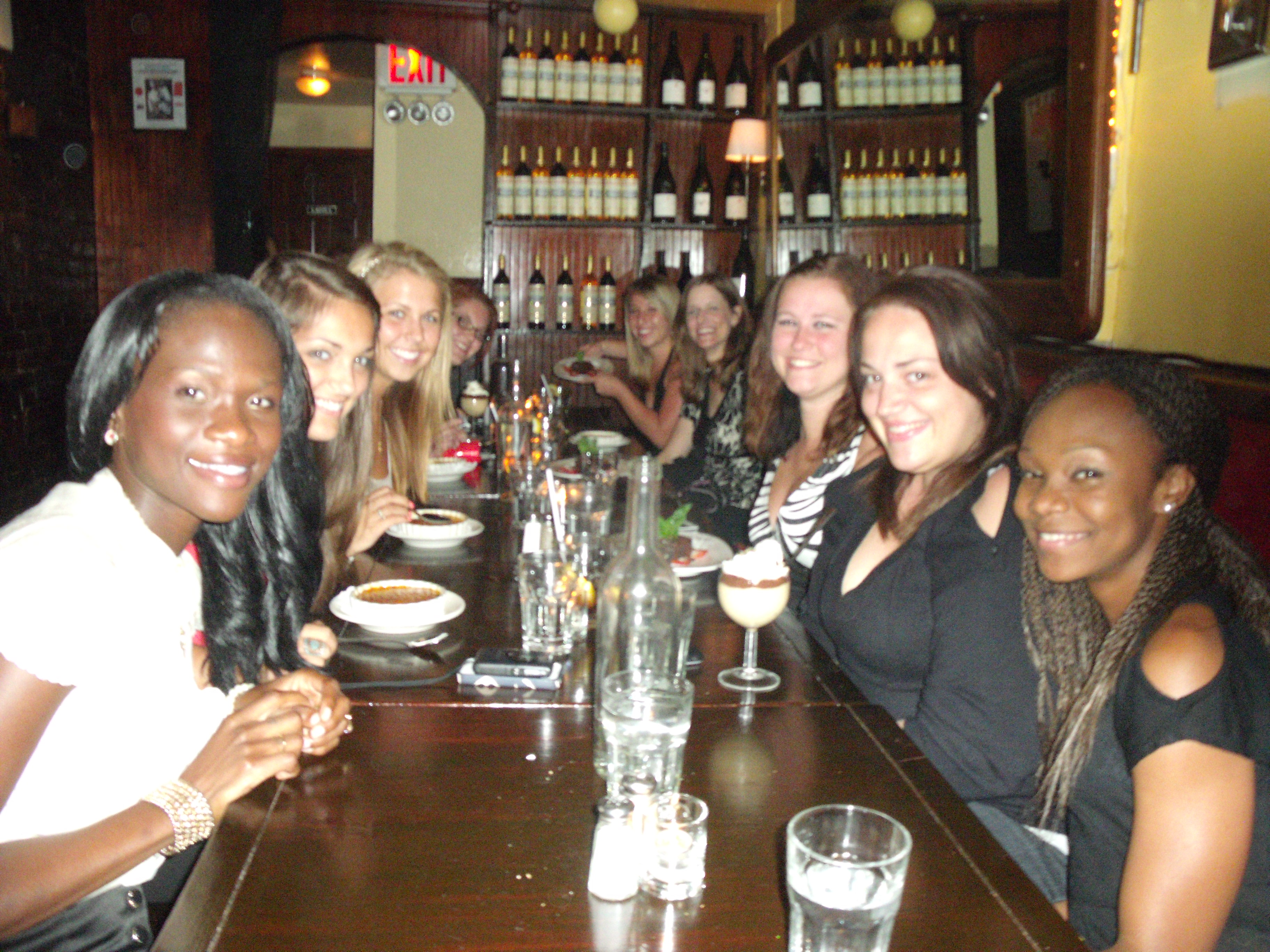 A group shot at dinner in New York.