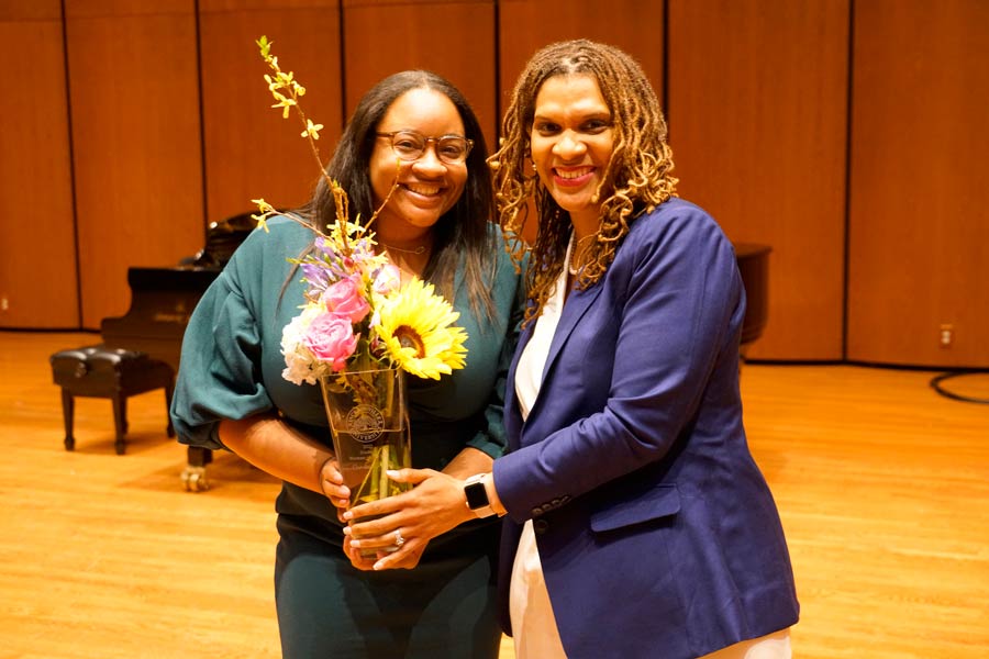 Patrice Abner, Staff Woman of the Year, poses with Allana Forte