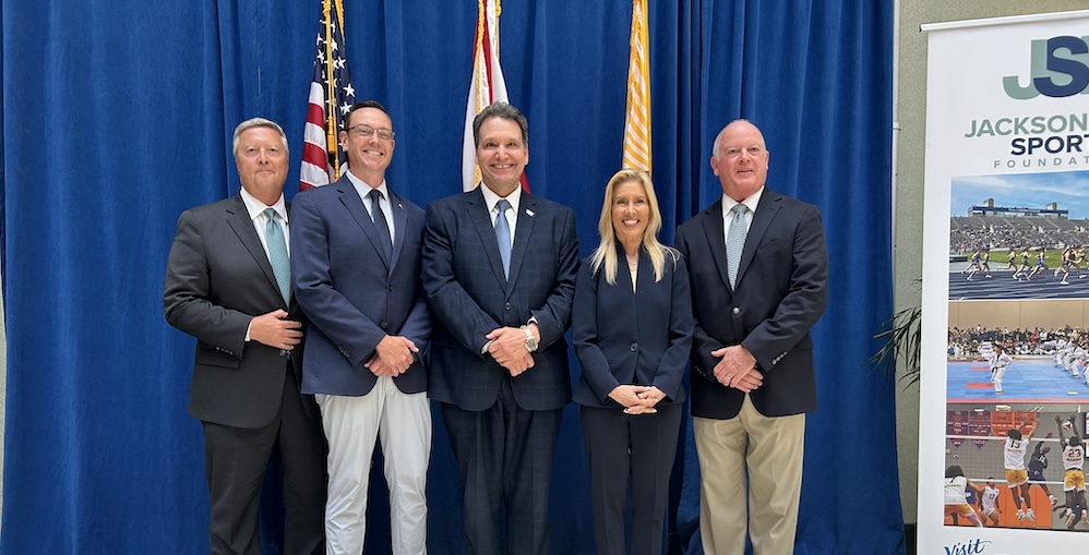 Group photo at ASUN JSF Announcement