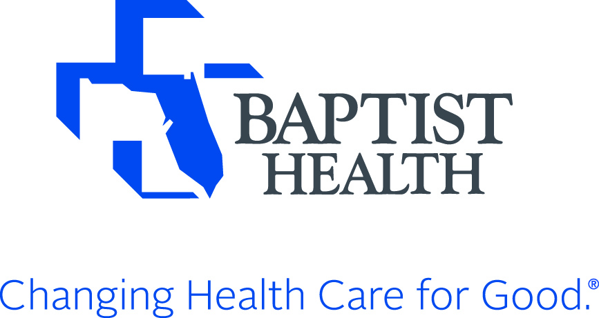 Baptist Health logo with "Changing Health Care for Good." tagline.