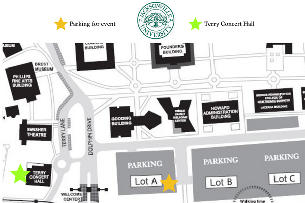 Terry Concert Hall event parking map