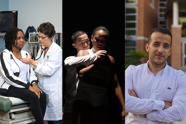 A collage of students from various medical, arts, and business graduate programs.