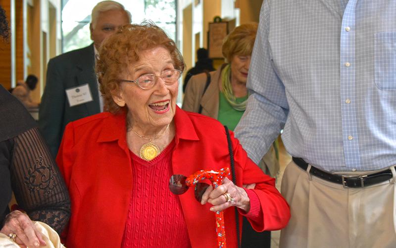 Dr. Fran Kinne at the 2019 Green Key Induction