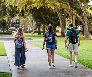 Students touring campus.