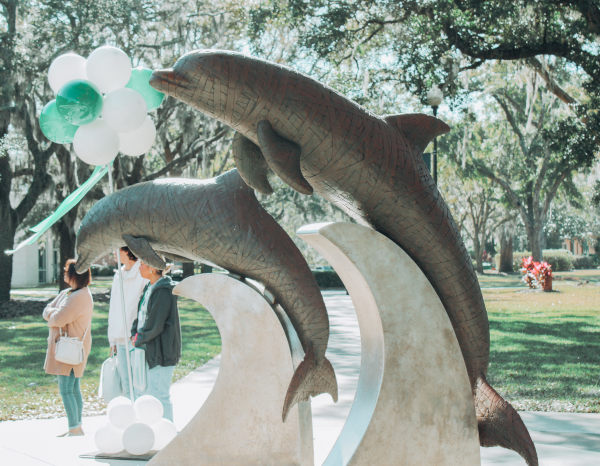 JU's Dolphin Statues at Howard's Administration Building