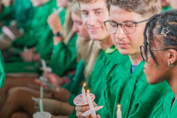 A closeup photo of students at matriculation