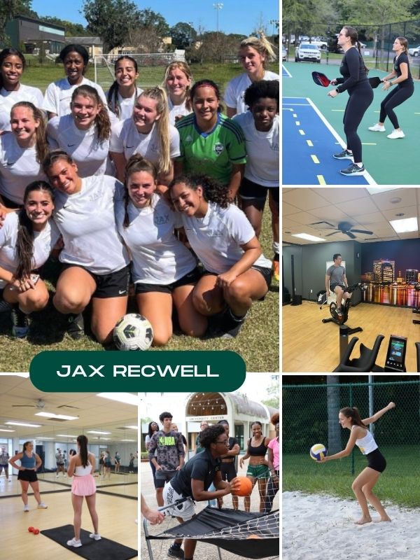 A photo collage displaying students at sports and recreational activities