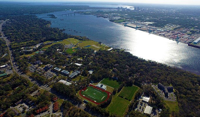 Aerial photo of the JU campus