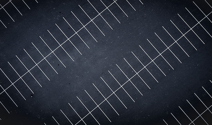 Overhead view of a parking lot.