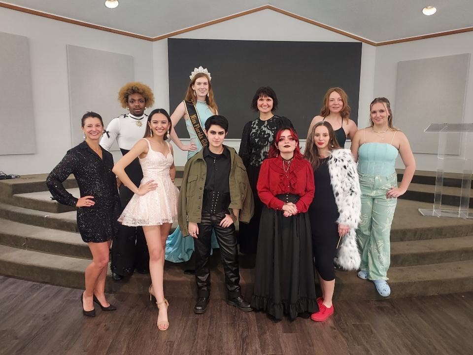 9 Participants and 1 coordinator posed together at the 2024 Gender Inclusive Fashion Show 