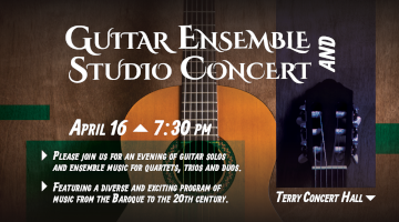 Guitar Ensemble and Studio Recital event banner.