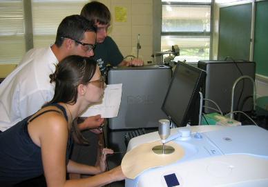 Students participating in research in the lab