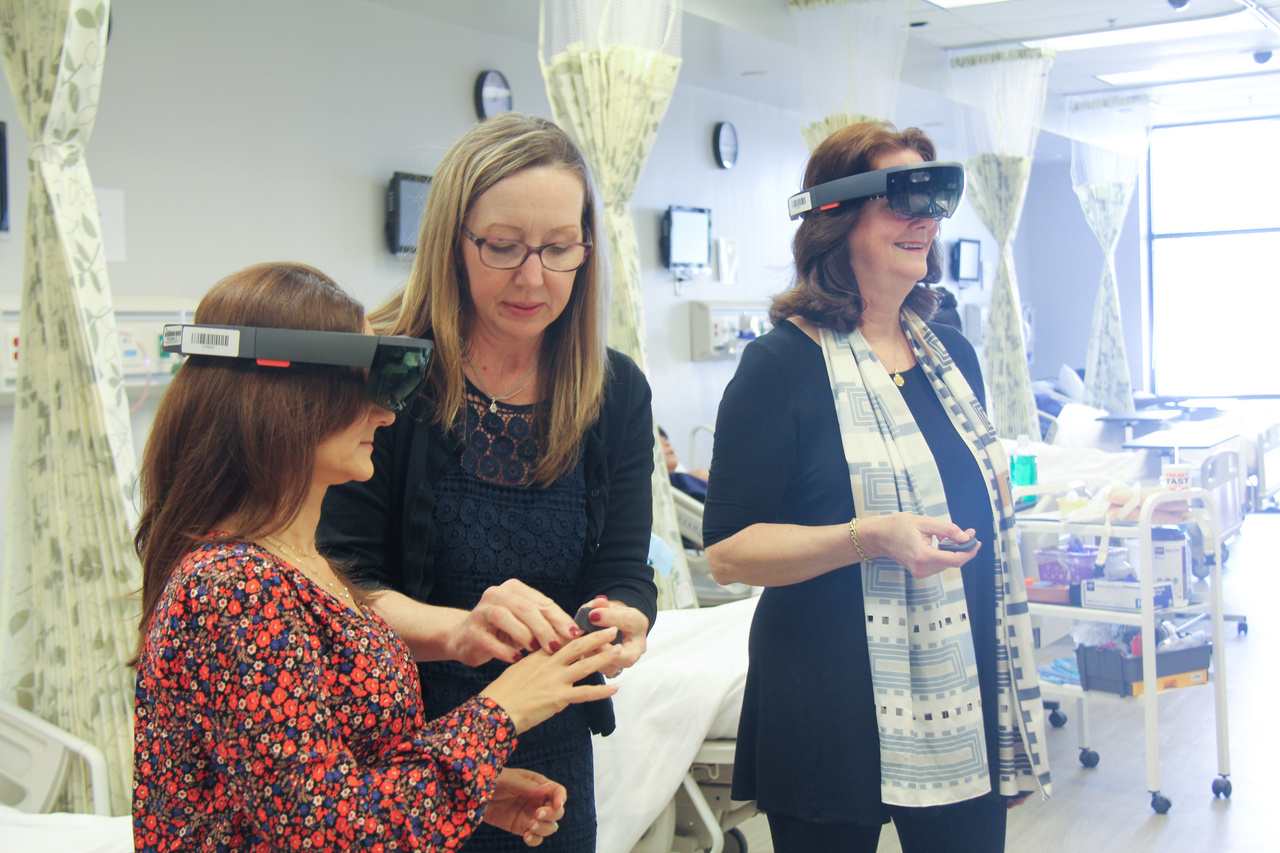 Three women in simulation center