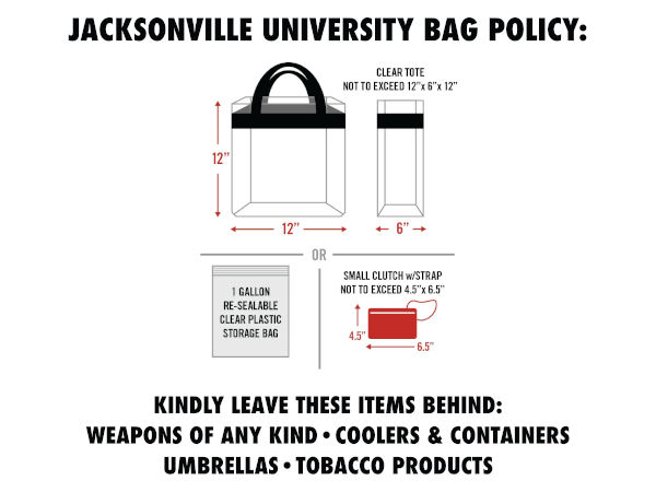 A graph of approved bags at JU's commencement
