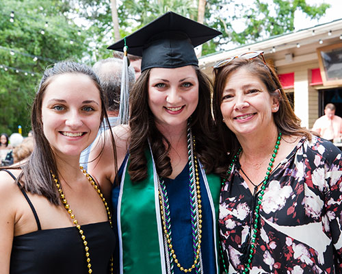 A grad and her family at Senior Stroll.