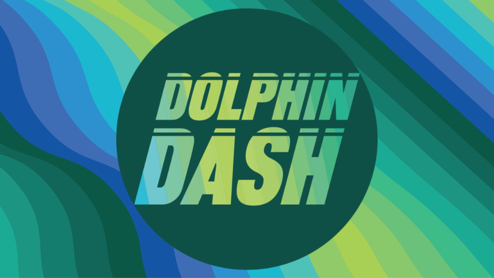 A background image showing the Dolphin Dash logo.