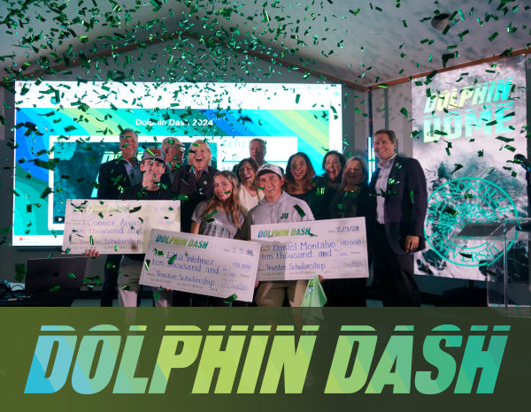 College of Law students celebrating their Dolphin Dash results