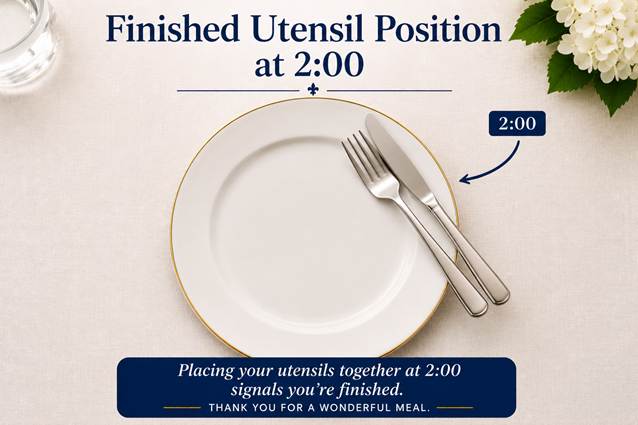 finished utensils position illustration