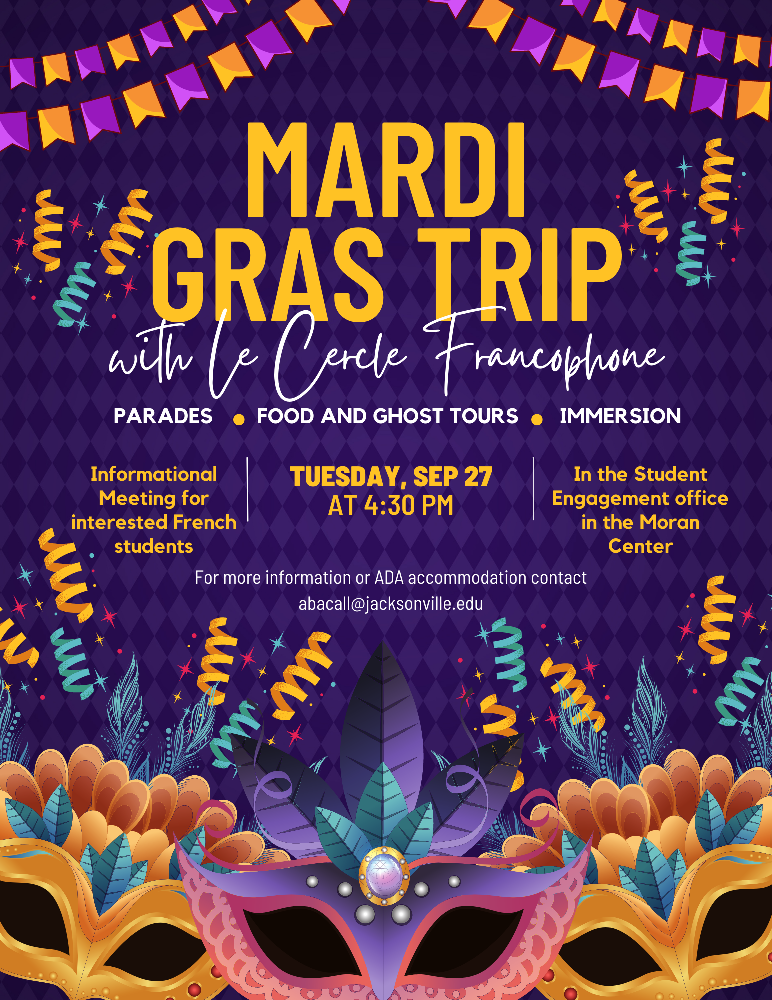 Mardi Gras Info Session Flyer