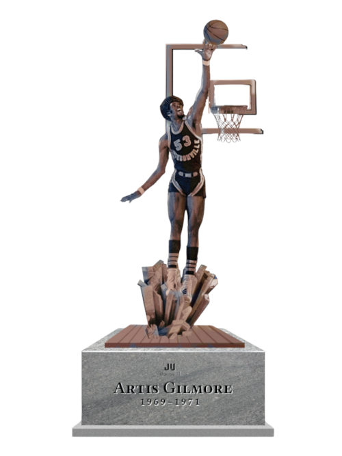 Artis Gilmore at-the-rim field goal during a basketball game