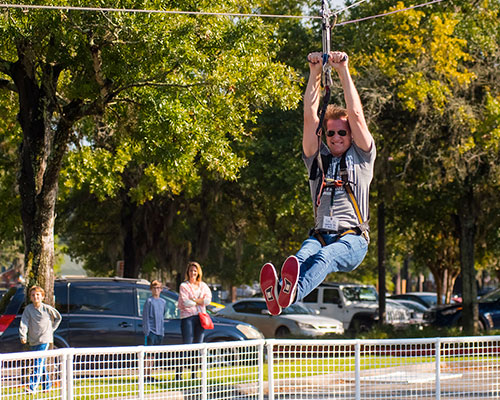 Ziplining at Homecoming