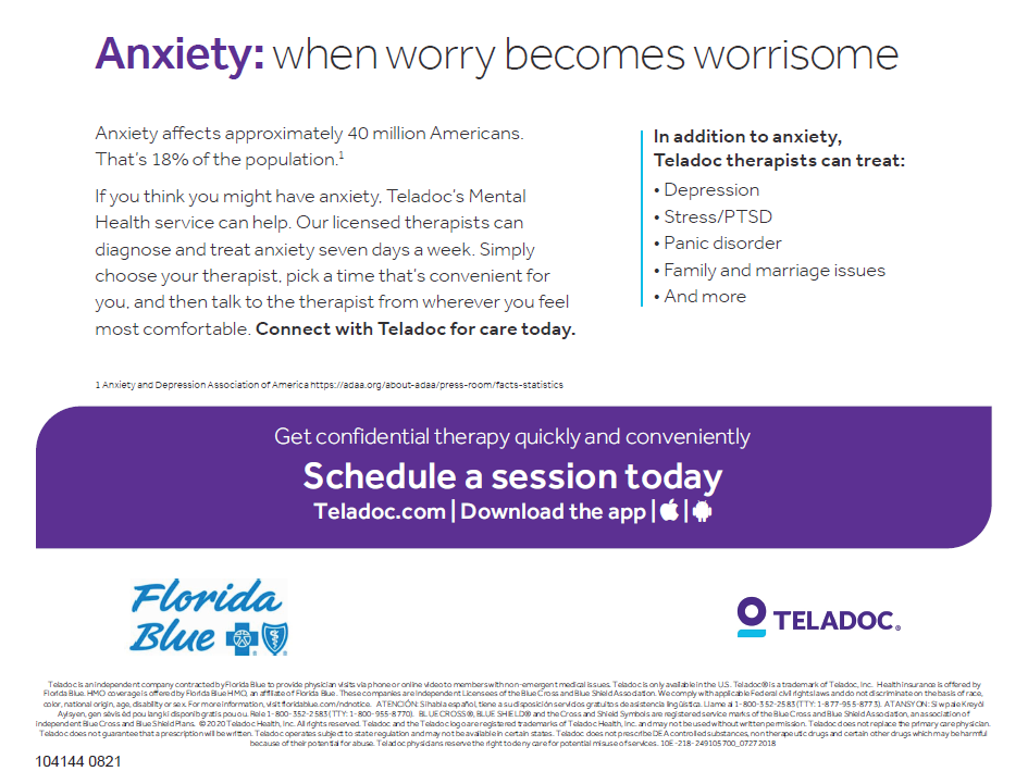 anxiety teladoc