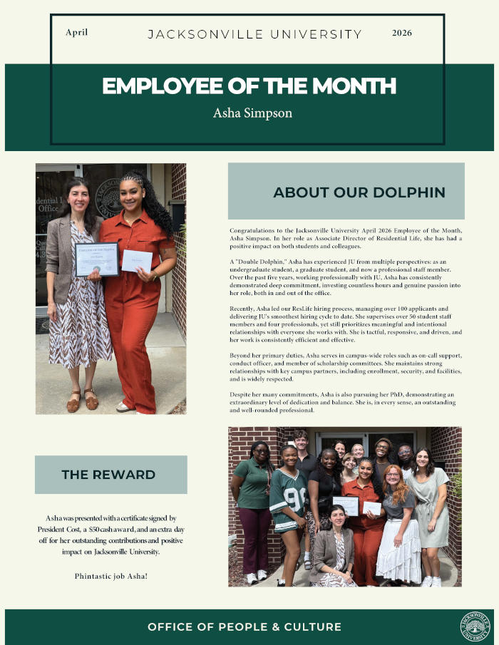 Employee of the Month Jacksonville University