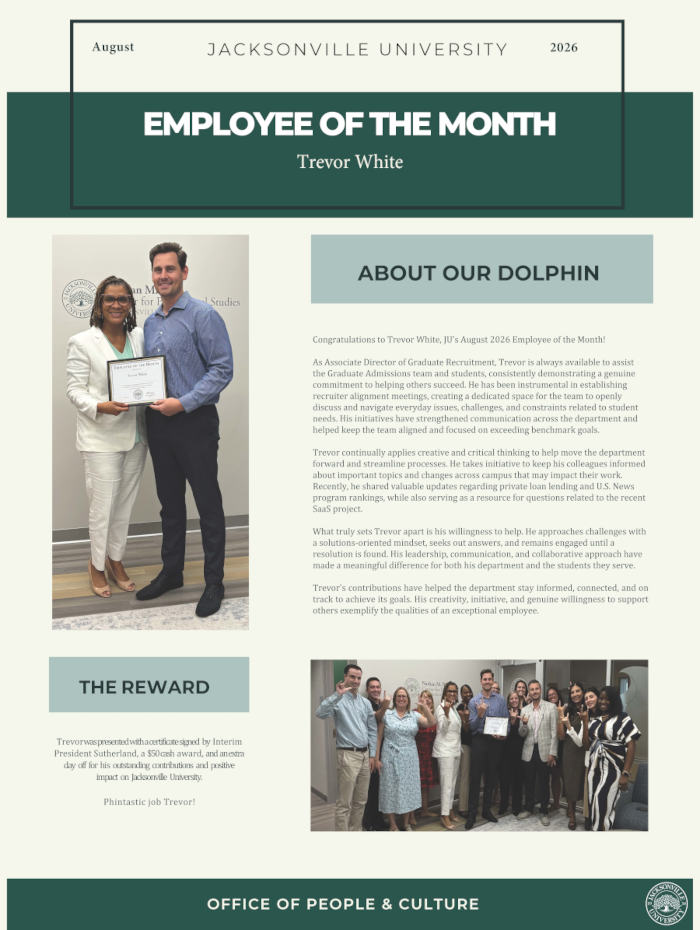 Employee of the Month Jacksonville University
