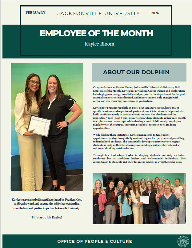 Employee of the Month Jacksonville University