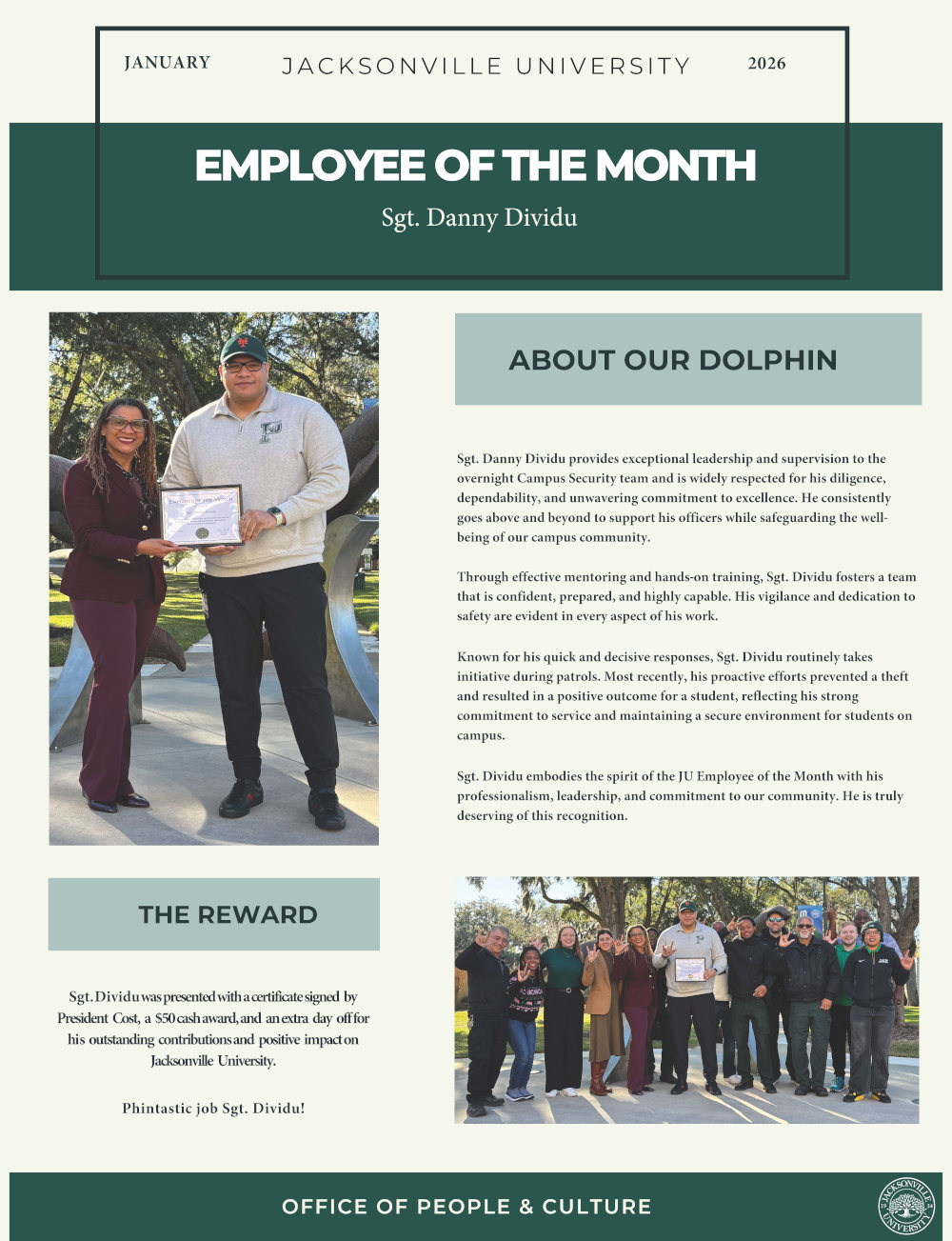 Employee of the Month Jacksonville University