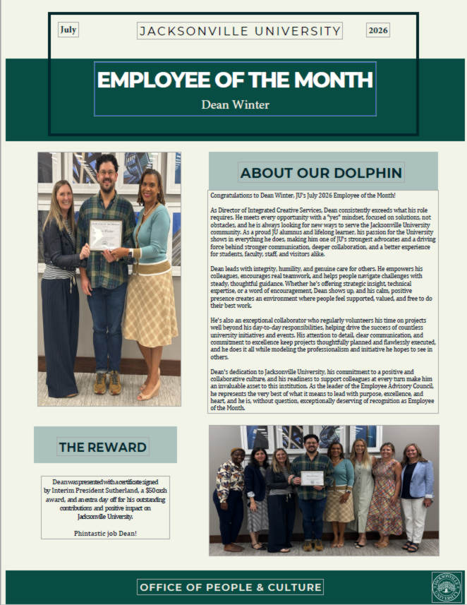 Employee of the Month Jacksonville University