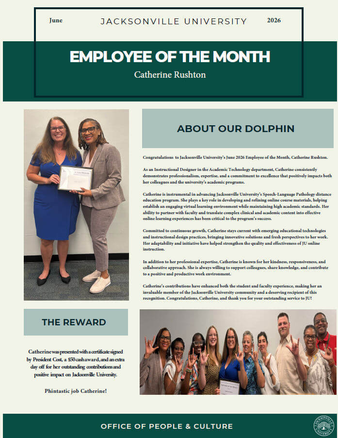 Employee of the Month Jacksonville University