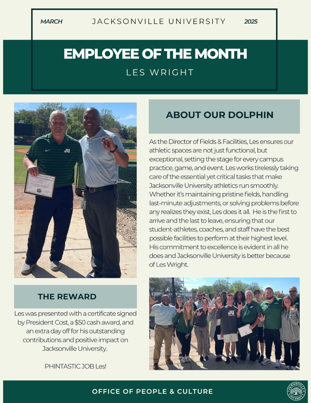Employee of the Month Jacksonville University