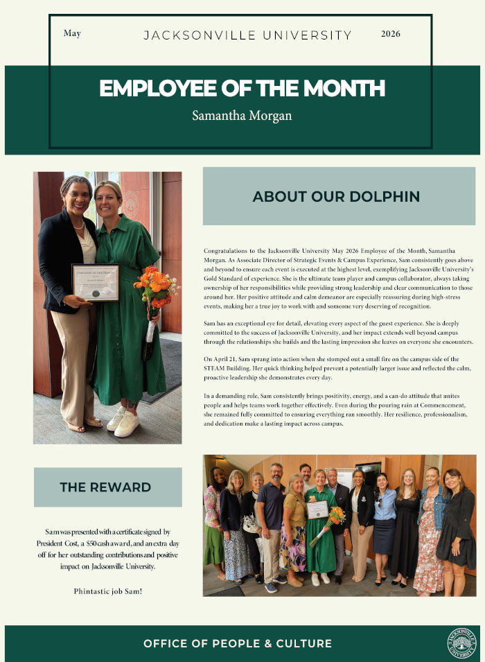 Employee of the Month Jacksonville University