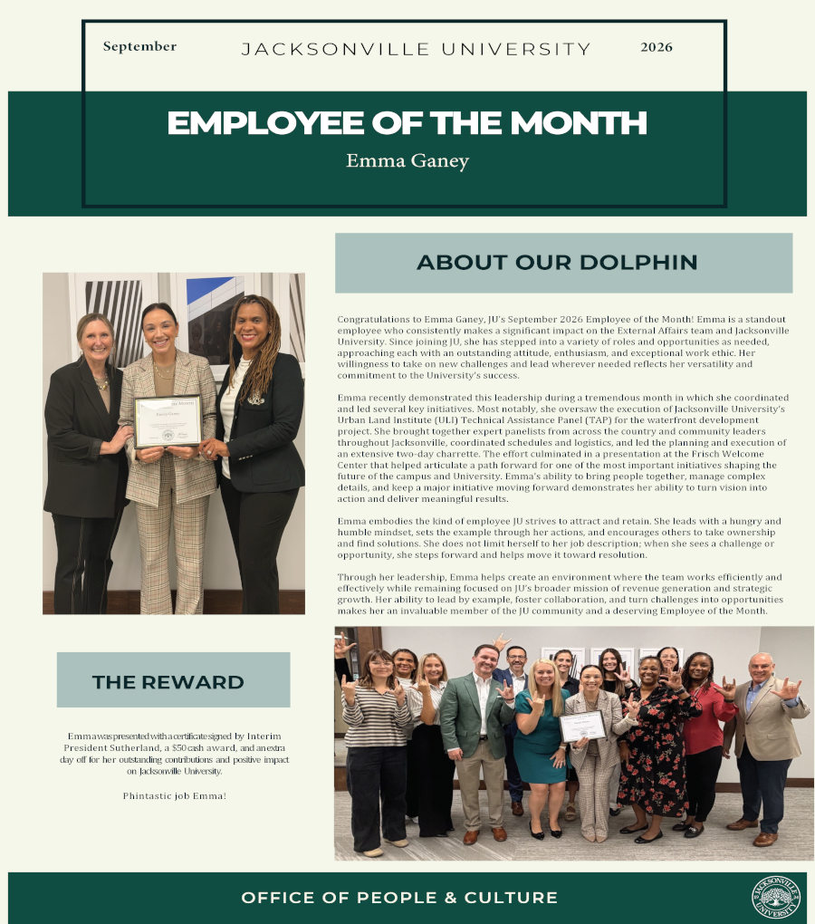 Employee of the Month Jacksonville University