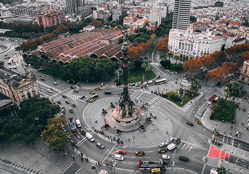 Aerial view of Barcelona