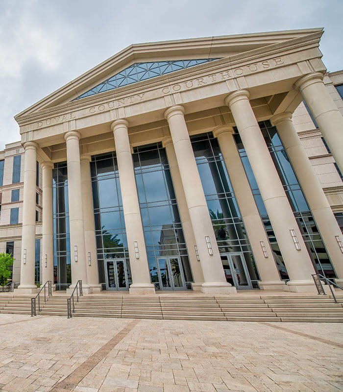 The Jacksonville Duval County Courthouse facade.