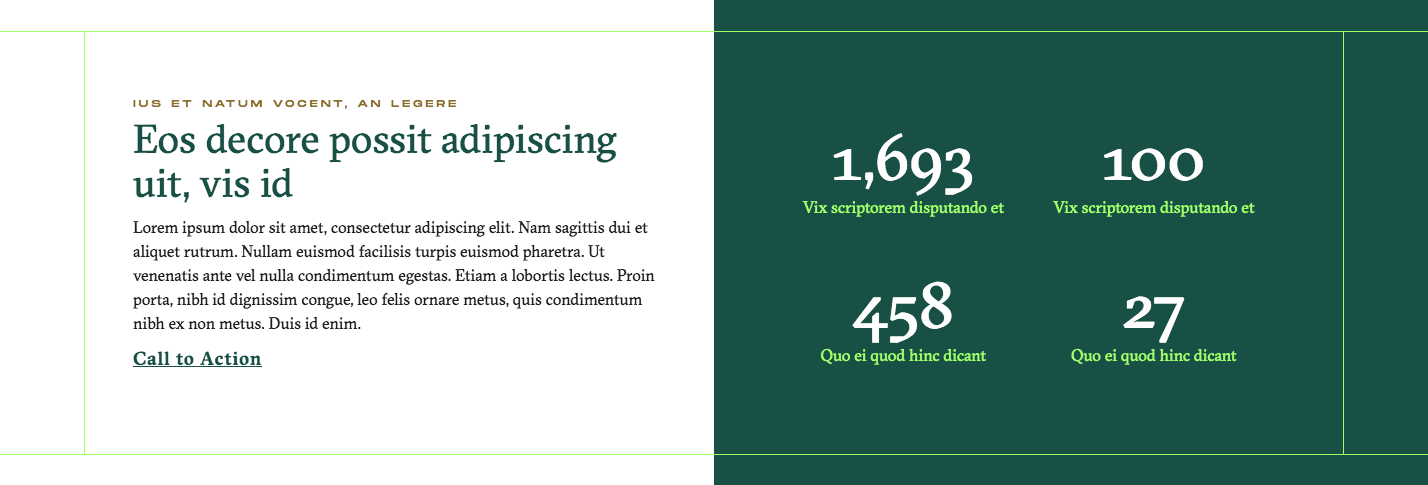 Block: Four statistics.