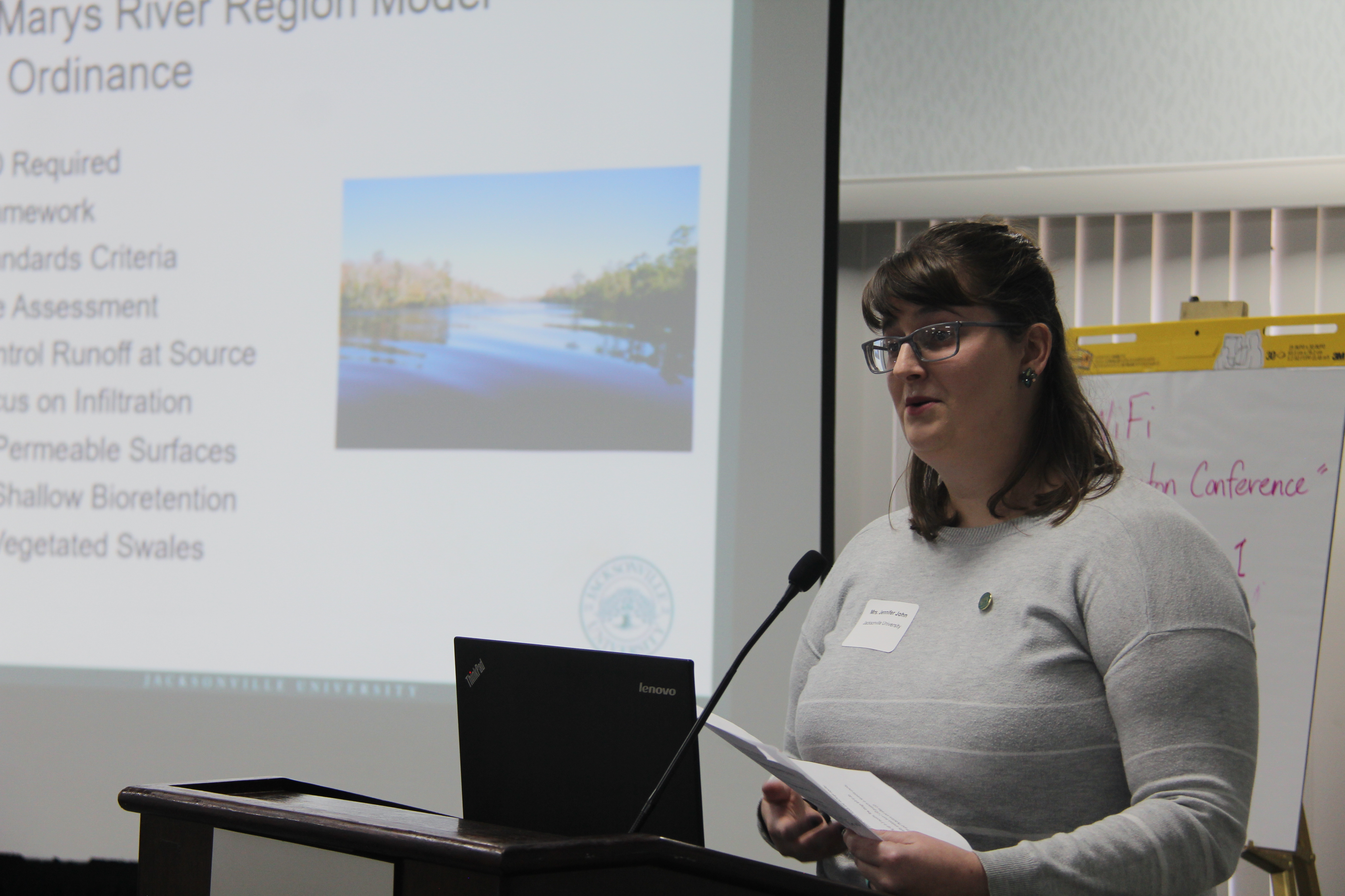 Dual degree student presents about our marine science political work.