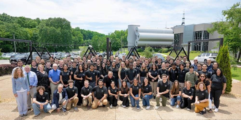 Finalist teams pose NASA's Marshall Space Flight Center