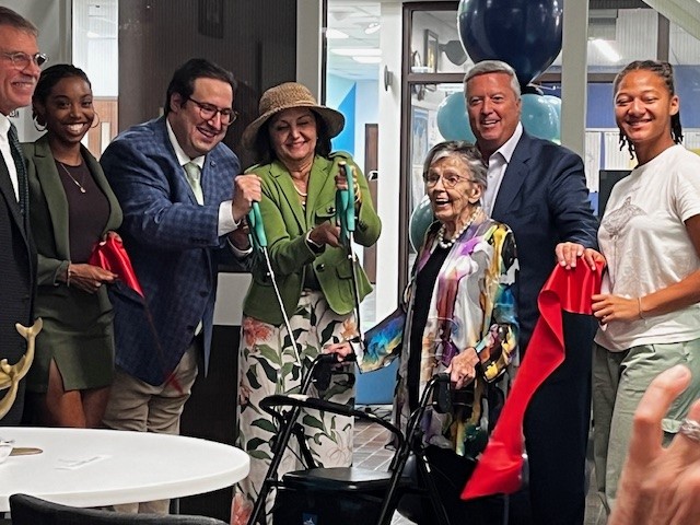 Joan Carver at ribbon cutting