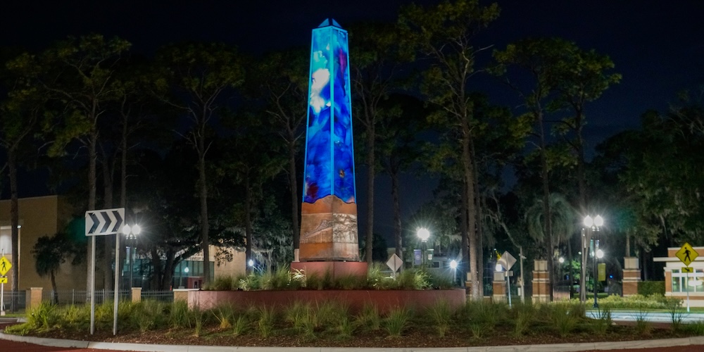 Obelisk at night