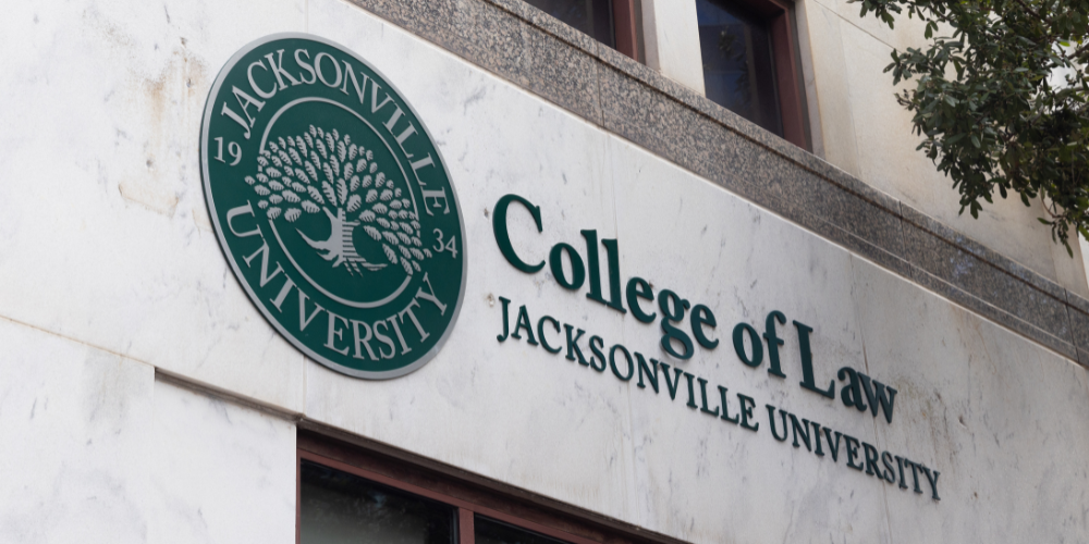 Exterior of the College of Law building in downtown Jacksonville