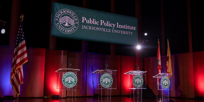 debate stage in terry concert hall