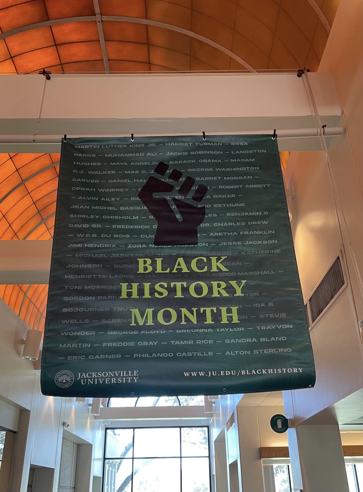 A Black History Month banner.