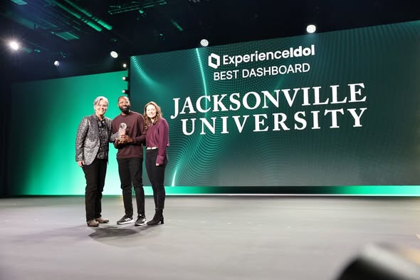 Sammy Jean accepting the award on stage