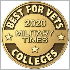 Military Times seal for Best Vets College. 
