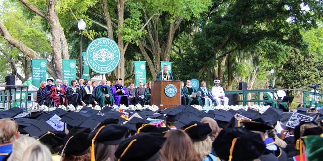 JU President Tim Cost ’81 welcomes graduates and their families