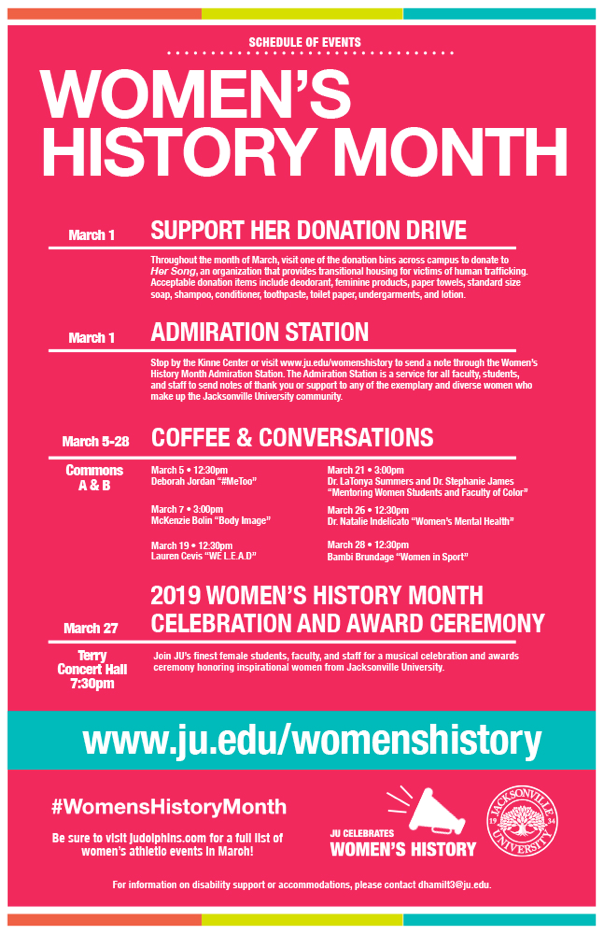2019 Women's History Month Events Flyer