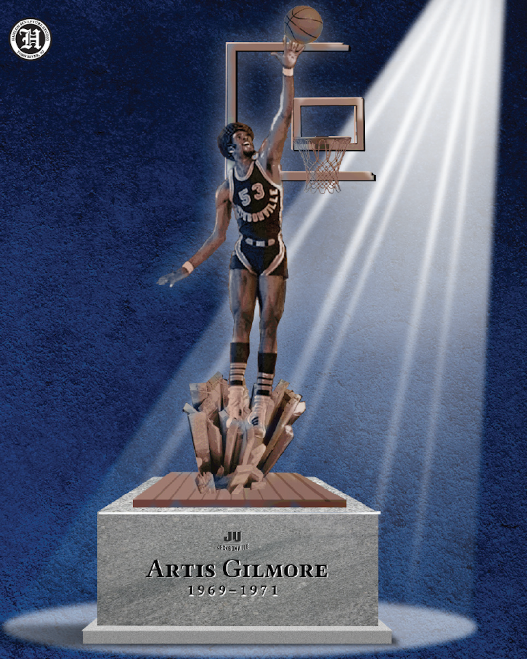 Rendering of the Artis Gilmore statue